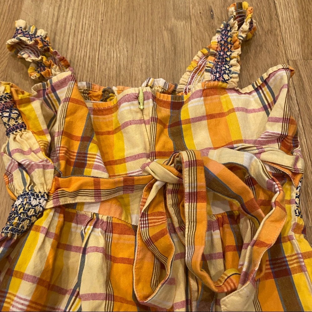 Top shop flare yellow plaid tank blouse - Picture 3 of 9